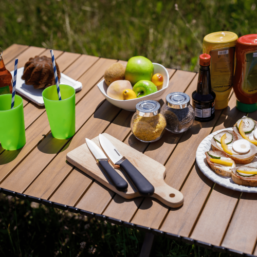 Kempingový stôl, hnedá, ARTUR