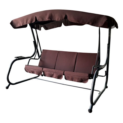 Záhradná hojdačka, hnedá/tmavosivá, EILANA