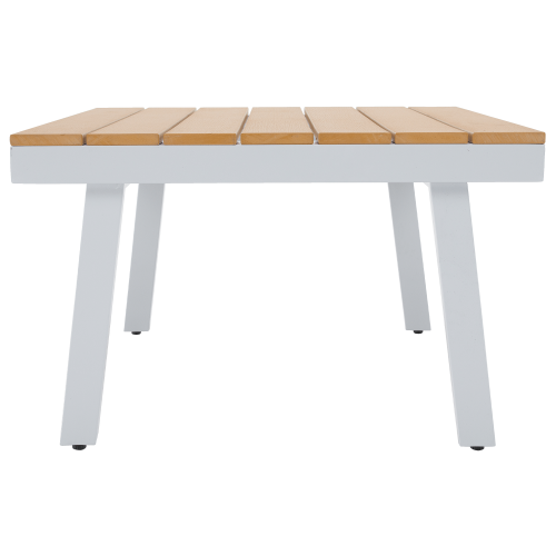 Záhradný set, biela oceľ/dub/svetlosivá, PELOR