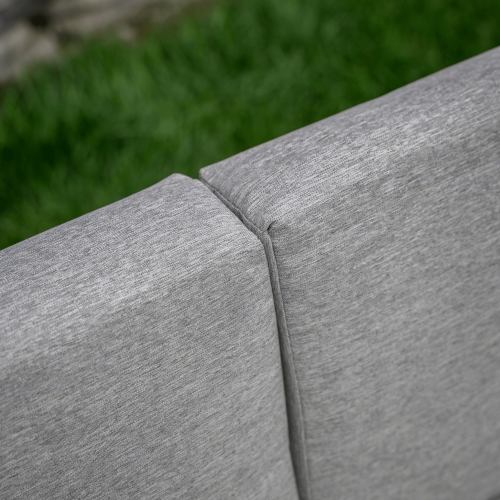 Záhradný set, biela oceľ/dub/svetlosivá, PELOR