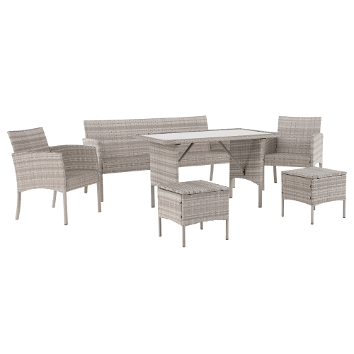 Záhradný ratanový set, svetlosivá, LALEN