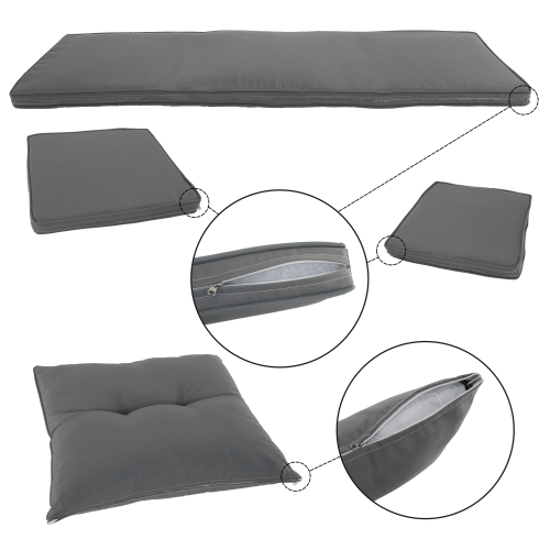 Záhradný ratanový set, svetlosivá, LALEN