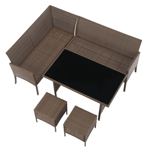 Záhradný ratanový set, prírodná/svetlosivá, RANDI