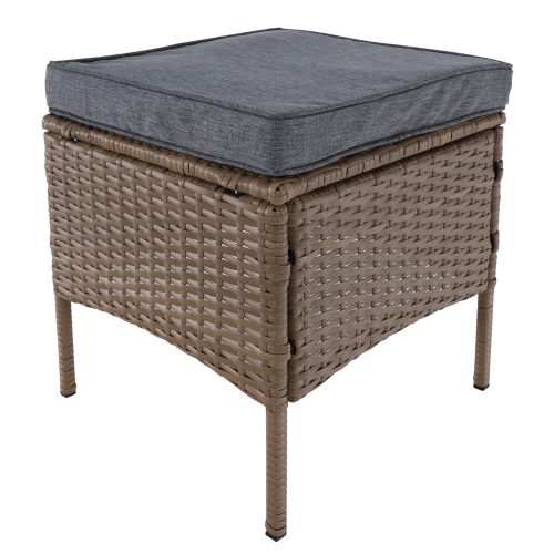 Záhradný ratanový set, prírodná/svetlosivá, RANDI