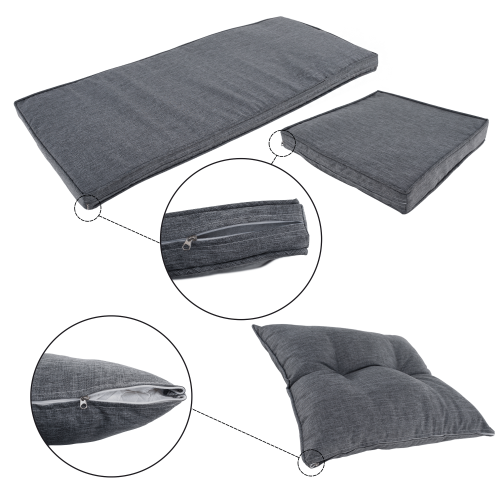 Záhradný ratanový set, prírodná/svetlosivá, RANDI