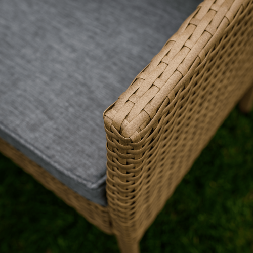 Záhradný ratanový set, prírodná/svetlosivá, RANDI