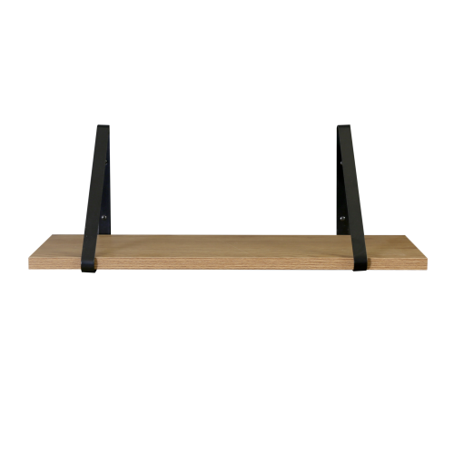 Závesná polica, dub/čierna, SAGIRA