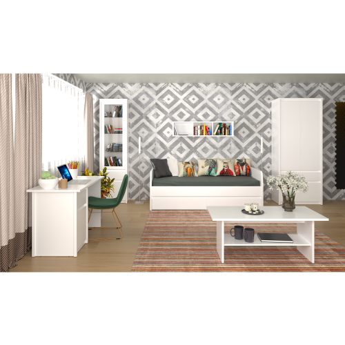 PC stôl 1D1S/120, biela, ERODIN PC stôl 1D1S/120, biela, ERODIN