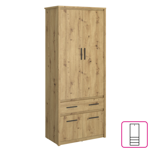 Skriňa 4D1S/40, dub artisan, AIRON