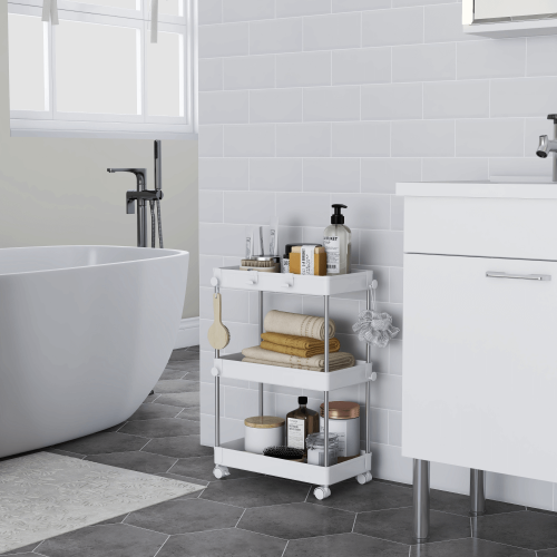 Pojazdný regál, biela, ALIOL TYP 1