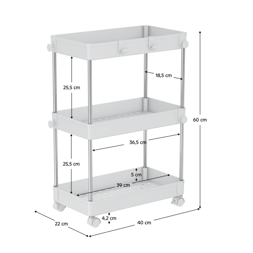 Pojazdný regál, biela, ALIOL TYP 1