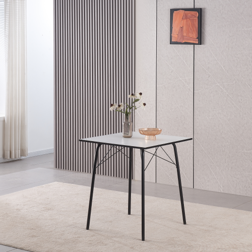 Jedálenský stôl, biela/čierna, 70x70x75 cm, NALAK TYP 1