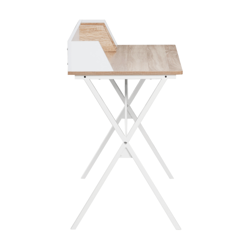 PC stôl, dub svetlý/biela, PSALMO