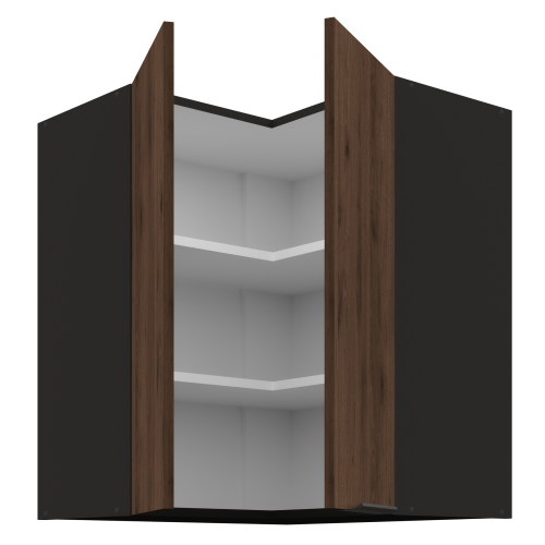 Horná rohová skrinka, orech okapi/čierna, MENZO 60x60 GN-72 2F Horná rohová skrinka, orech okapi/čierna, MENZO 60x60 GN-72 2F