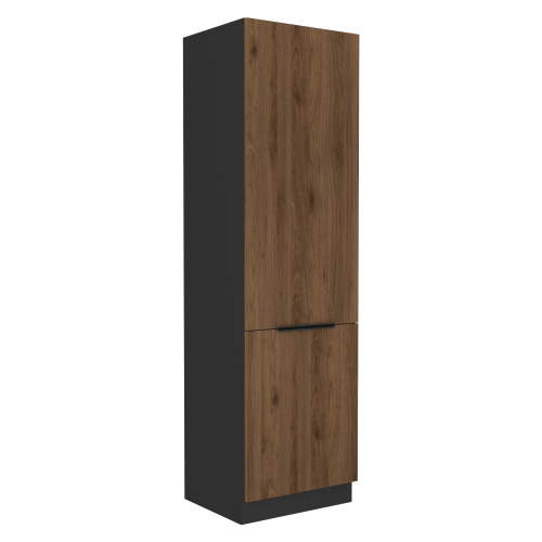 Vysoká skrinka, orech okapi/čierna, MENZO 60 DK-210 2F Vysoká skrinka, orech okapi/čierna, MENZO 60 DK-210 2F