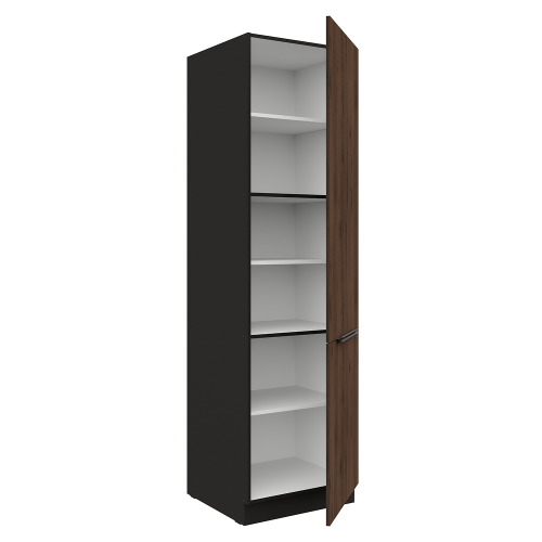 Vysoká skrinka, orech okapi/čierna, MENZO 60 DK-210 2F Vysoká skrinka, orech okapi/čierna, MENZO 60 DK-210 2F