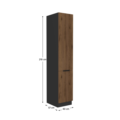 Vysoká skrinka, orech okapi/čierna, MENZO 40 DK-210 2F Vysoká skrinka, orech okapi/čierna, MENZO 40 DK-210 2F