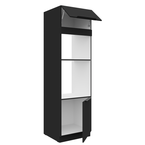 Vysoká skrinka na rúru a mikrovlnú rúru, čierna, SIBER 60 DPM-210 2F Vysoká skrinka na rúru a mikrovlnú rúru, čierna, SIBER 60 DPM-210 2F