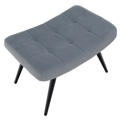 Kreslo s podnožou, sivá Velvet látka/čierna, HABEN Kreslo s podnožou, sivá Velvet látka/čierna, HABEN