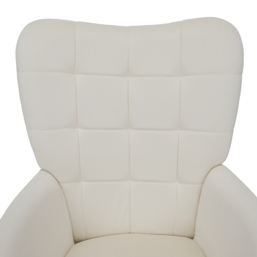 Kreslo s podnožou, biela Velvet látka/čierna, HABEN