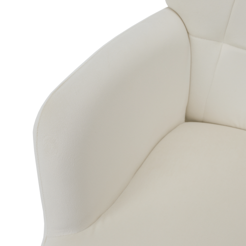 Kreslo s podnožou, biela Velvet látka/čierna, HABEN