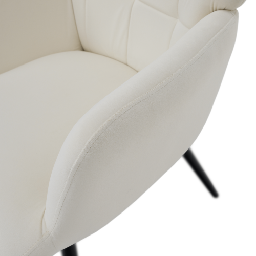 Kreslo s podnožou, biela Velvet látka/čierna, HABEN