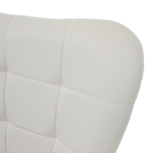 Kreslo s podnožou, biela Velvet látka/čierna, HABEN