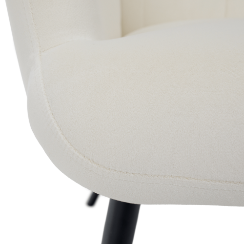Kreslo s podnožou, biela Velvet látka/čierna, HABEN