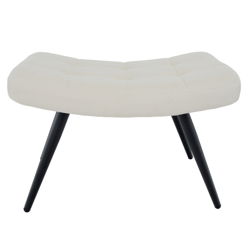 Kreslo s podnožou, biela Velvet látka/čierna, HABEN