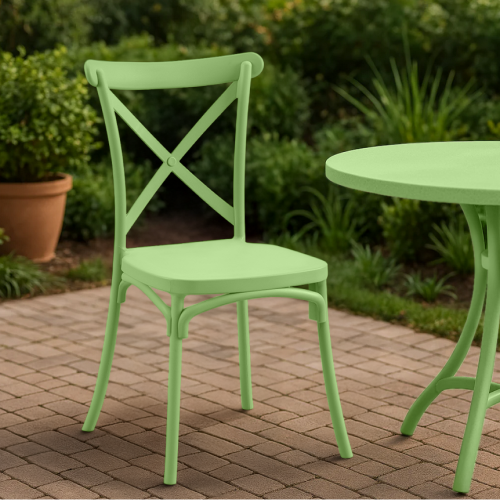 Stohovateľná stolička, zelená, SAVITA