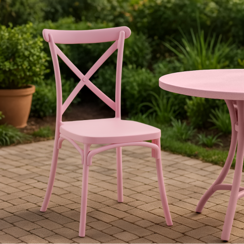 Stohovateľná stolička, ružová, SAVITA