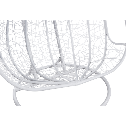 Závesné dvojkreslo, biela/vzor kvety, DELIA