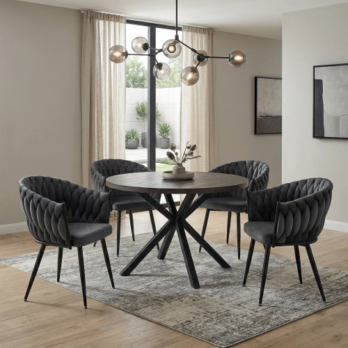 Jedálenské kreslo, tmavosivá Velvet látka/čierna, BLER