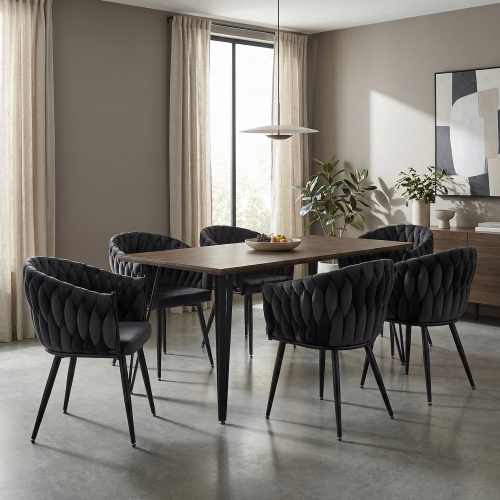 Jedálenské kreslo, tmavosivá Velvet látka/čierna, BLER