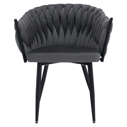 Jedálenské kreslo, tmavosivá Velvet látka/čierna, BLER
