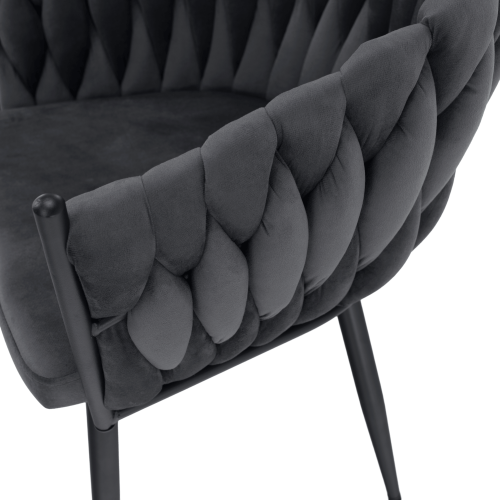 Jedálenské kreslo, tmavosivá Velvet látka/čierna, BLER