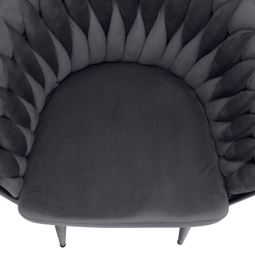 Jedálenské kreslo, tmavosivá Velvet látka/čierna, BLER