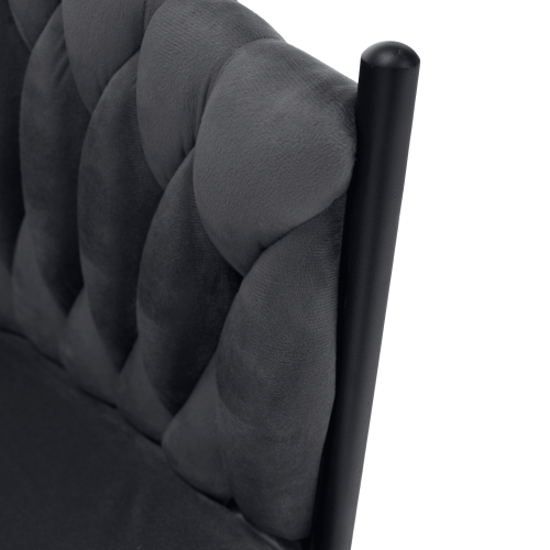 Jedálenské kreslo, tmavosivá Velvet látka/čierna, BLER
