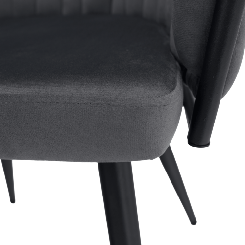 Jedálenské kreslo, tmavosivá Velvet látka/čierna, BLER