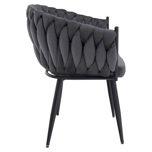 Jedálenské kreslo, tmavosivá Velvet látka/čierna, BLER
