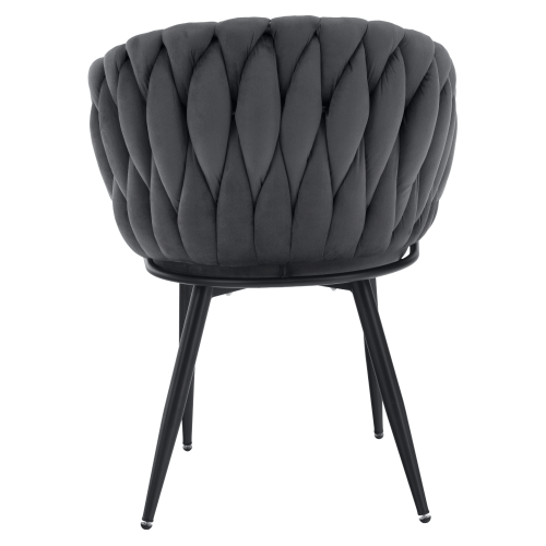 Jedálenské kreslo, tmavosivá Velvet látka/čierna, BLER