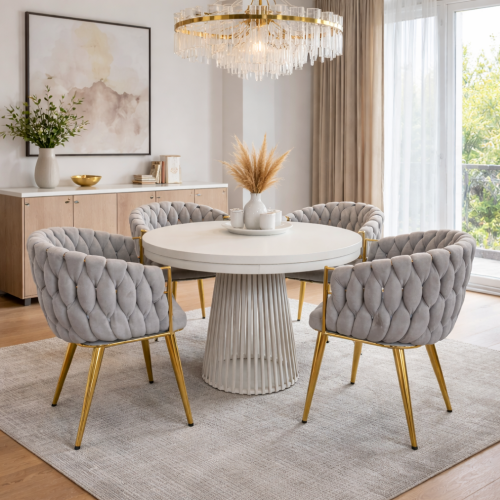 Jedálenské kreslo, sivohnedá Taupe Velvet látka/gold chróm zlatý, DEILA