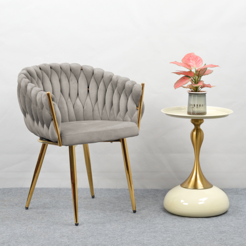 Jedálenské kreslo, sivohnedá Taupe Velvet látka/gold chróm zlatý, DEILA