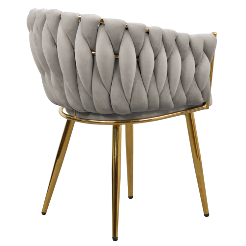 Jedálenské kreslo, sivohnedá Taupe Velvet látka/gold chróm zlatý, DEILA