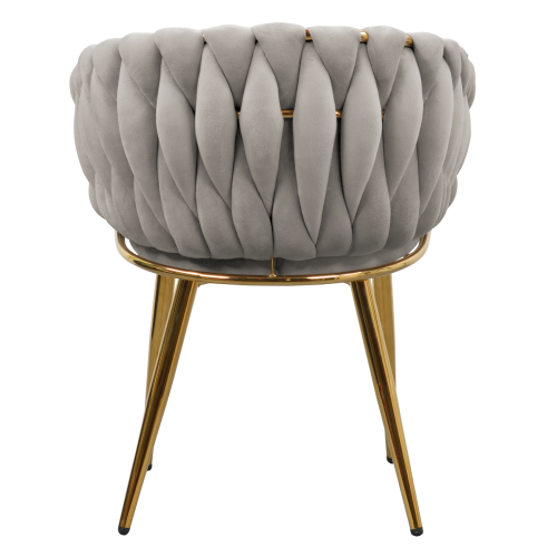 Jedálenské kreslo, sivohnedá Taupe Velvet látka/gold chróm zlatý, DEILA
