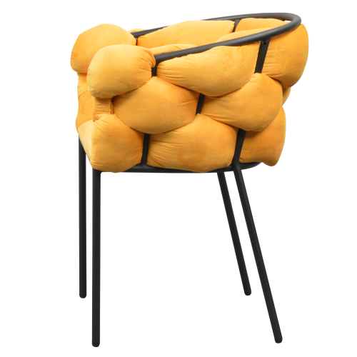 Jedálenské kreslo, žltá Velvet látka/čierna, DOROTA