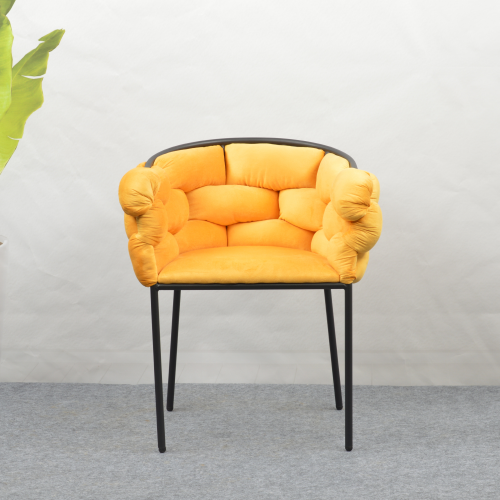 Jedálenské kreslo, žltá Velvet látka/čierna, DOROTA