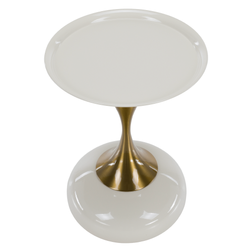 Príručný stolík, biela Ivory/zlatá, FEJ