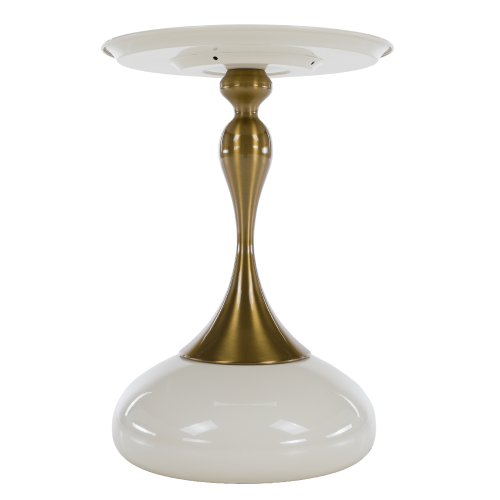Príručný stolík, biela Ivory/zlatá, FEJ