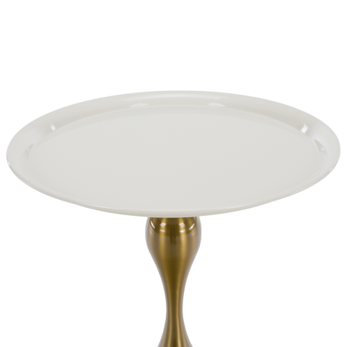 Príručný stolík, biela Ivory/zlatá, FEJ